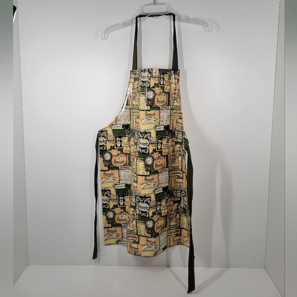 Harrods Knightbridge Food Clocks Travel ULSTER PVC Cotton Apron